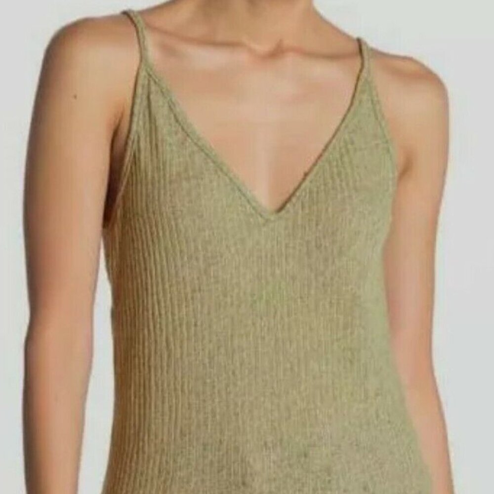 Project Social T Yellow Gold Haze Ribbed Knit Camisole Top
